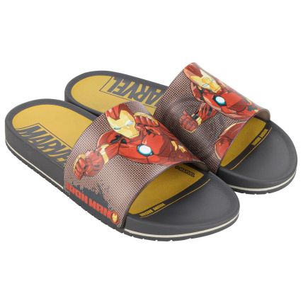Chinelo Gáspea Infantil Marvel Hero Squad - 22585 - Cinza/vermelho/amarelo - Atacado