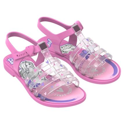 Sandalia Infantil Barbie Ice Cream - 22587 - Rosa/vidro - Atacado
