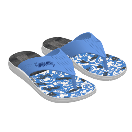 Chinelo Infantil Hot Wheels Race Super Flop - 22675 - Cinza/azul - Atacado