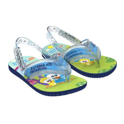 Assandalhado Baby Galinha Pintadinha Funny Day - 22706 - Azul/azul Transparente - Atacado