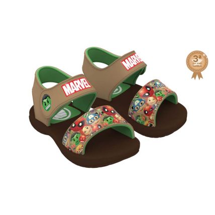 Sandália Baby Marvel Little Heroes - 22728+ - Marrom/verde - Atacado