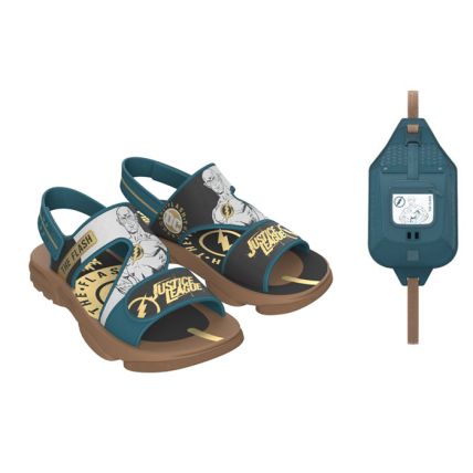 Sandália Infantil Liga Da Justiça Slingbag - 22759 - Castor/azul - Atacado