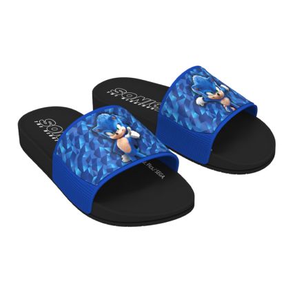 Chinelo Gáspea Infantil Sonic Fast - 22776 - Preto/azul - Atacado