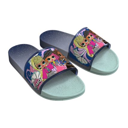 Chinelo Gáspea Infantil Lol Omg Hit - 22777 - Azul/verde/prata - Atacado