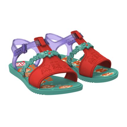 Sandália Infantil Disney Red - 22782 - Verde/vermelho/lilas - Atacado