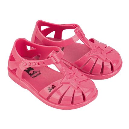 Sandália Baby Barbie Super Star - 22801 - Rosa/preto - Atacado