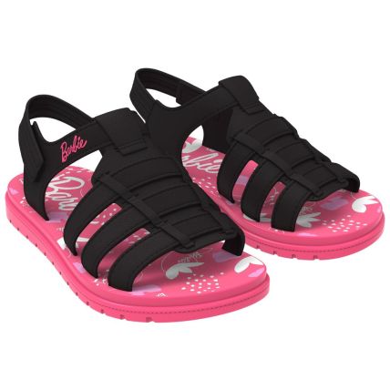 Sandália Infantil Barbie Fashionista - 22838 - Rosa/preto - Atacado