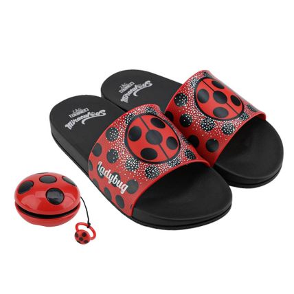Chinelo Gáspea Infantil Ladybug Ioiô - 22857 - Preto/vermelho - Atacado