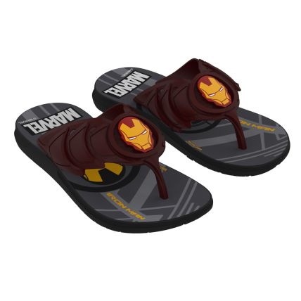 Chinelo Infantil Marvel Force - 22887 - Preto/bordô/cinza - Atacado