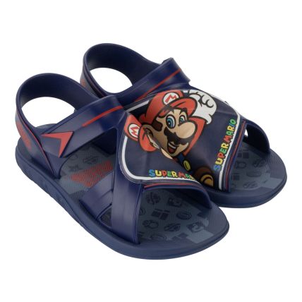 Sandália Infantil Super Mario World - 23013 - Azul/vermelho - Atacado