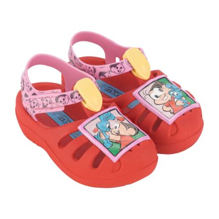 Sandalia Baby Turma Da Monica Gibi - 23019 - Vermelho/rosa - Atacado
