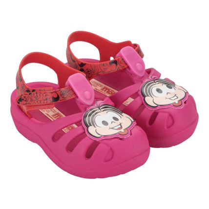 Sandalia Baby Turma Da Monica Gibi - 23019 - Rosa/vermelho - Atacado
