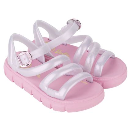 Sandalia Infantil Barbie Model Glam - 23021 - Rosa/perolado/amarelo - Atacado