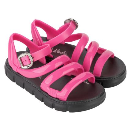 Sandalia Infantil Barbie Model Glam - 23021 - Preto/rosa/prata - Atacado