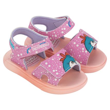 Sandalia Infantil Galinha Pintadinha Popó - 23024 - Rosa/violeta - Atacado