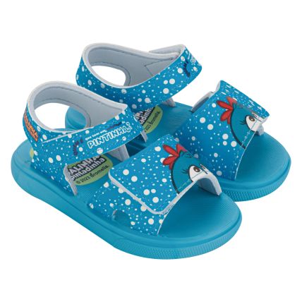 Sandalia Infantil Galinha Pintadinha Popó - 23024 - Azul/azul - Atacado