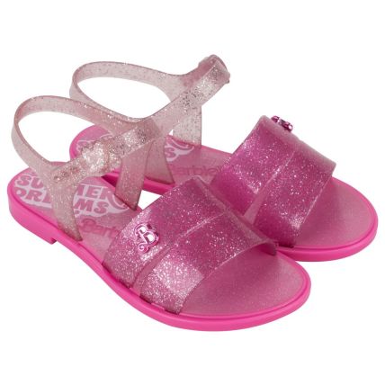 Sandalia Infantil Barbie Rainbow - 23027 - Rosa Claro/glitter - Atacado