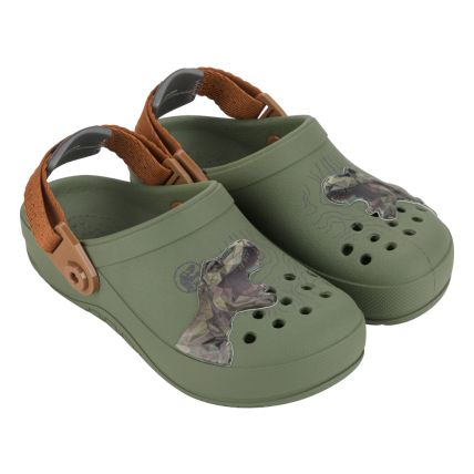 Babuche Infantil Jurassic Kingdom - 23028 - Verde/bege - Atacado