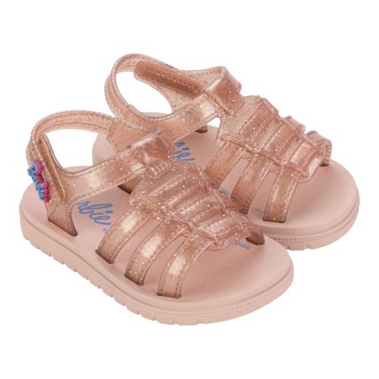 Sandalia Baby Barbie Fashionista - 23045 - Rosa Medio/rosa Glitter - Atacado