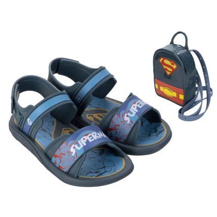 Sandalia Infantil Liga Da Justiça Hero Mochila - 23059 - Azul/azul/vermelho - Atacado