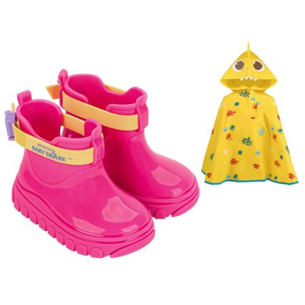 Galocha Baby Shark Rain Fun - 23068 - Rosa/amarelo - Atacado