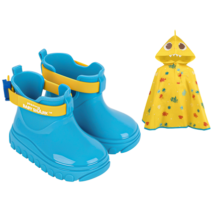 Galocha Baby Shark Rain Fun - 23068 - Azul/amarelo - Atacado