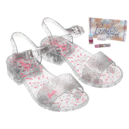 Sandalia Infantil Barbie Shine Beauty - 23072 - Vidro Prata/ Rose - Atacado