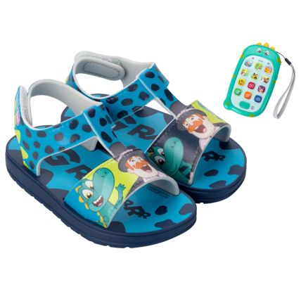 Sandalia Baby Mundo Bita Dino Phone - 23076 - Azul/azul - Atacado