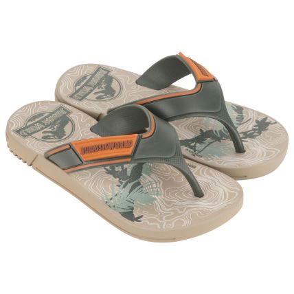 Chinelo Infantil Jurassic Forest Super Flop - 23090 - Bege/verde/laranja - Atacado