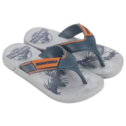 Chinelo Infantil Jurassic Forest Super Flop - 23090 - Cinza/azul/laranja - Atacado