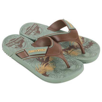 Chinelo Infantil Jurassic Forest Super Flop - 23090 - Verde/marrom/bege - Atacado