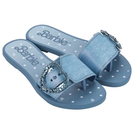 Rasteira Infantil Barbie Movi - 23095 - Azul/azul/branco - Atacado
