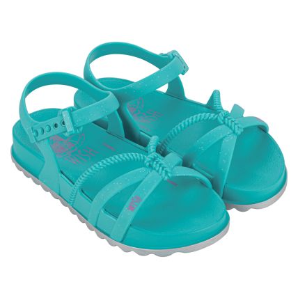 Sandalia Infantil Disney Pretty - 23100 - Azul/azul Glitter - Atacado