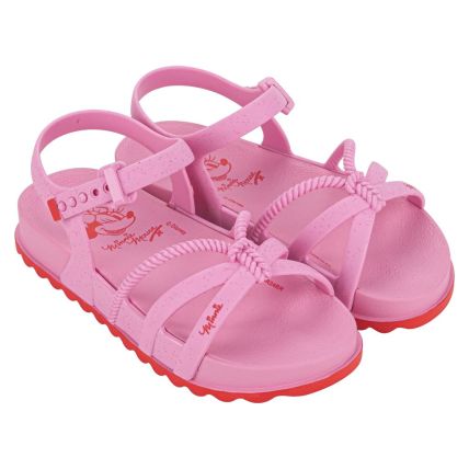 Sandalia Infantil Disney Pretty - 23100 - Rosa/rosa Glitter - Atacado