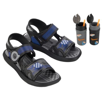 Sandalia Infantil Hotwheels Cup - 23114 - Preto/cinza/azul - Atacado