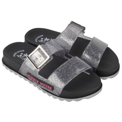 Chinelo Slide Infantil Disney Summer - 23115 - Preto/vidro Glitter - Atacado