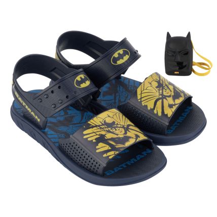 Sandalia Infantil Batman Batmochila - 23118 - Azul/amarelo - Atacado