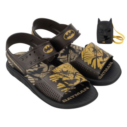 Sandalia Infantil Batman Batmochila - 23118 - Preto/marrom - Atacado
