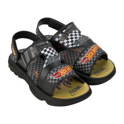 Sandalia Infantil Hotwheels Speed - 23138 - Preto/amarelo/branco - Atacado