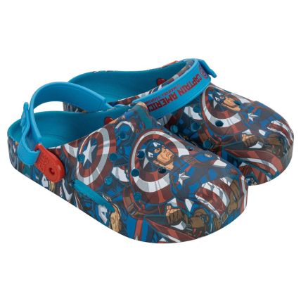 Babuche Infantil Marvel Print - 23146 - Azul/branco - Atacado