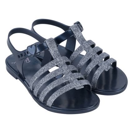 Sandalia Infantil Barbie Glam Flox - 23147 - Azul/azul Glitter - Atacado