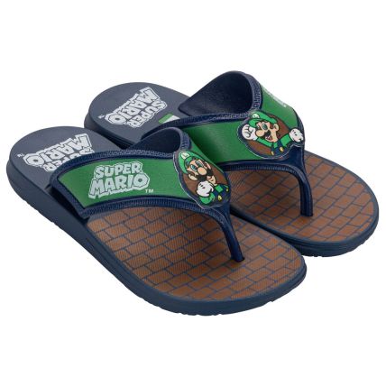 Chinelo Infantil Super Mario Star - 23153 - Azul/verde/marrom - Atacado