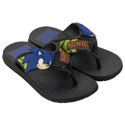 Chinelo Infantil Sonic Rings Chin - 23162 - Preto/azul - Atacado