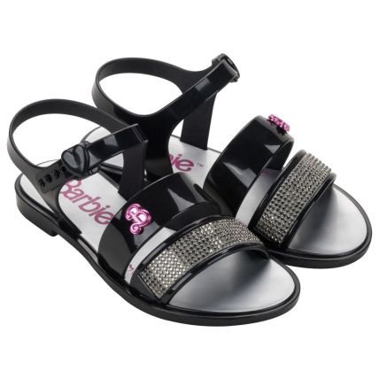 Sandalia Infantil Barbie Glitz - 23192 - Preto/prata/rosa - Atacado