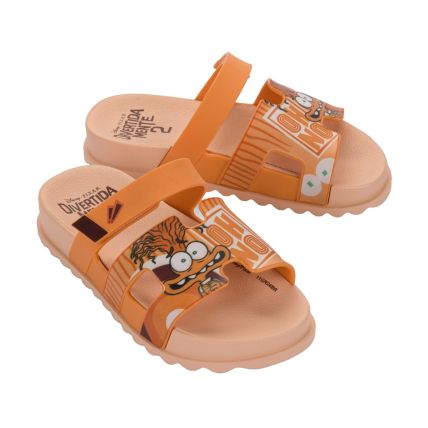 Chinelo Slide Infantil Disney Glam - 23296 - Bege/laranja - Atacado