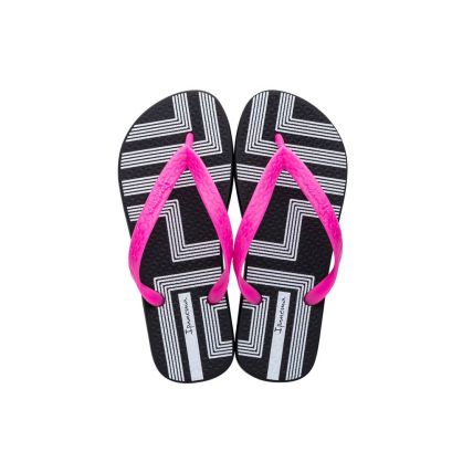 Chinelo Feminino Ipanema Happy - 25279+ - Preto/rosa/branco - Atacado