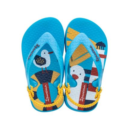Chinelo Ipanema Baby - 25431 - Azul/azul/amarelo - Atacado