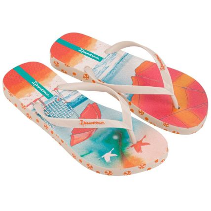 Chinelo Feminino Ipanema Sem Igual - 25483 - Bege/Bege/Azul - Atacado
