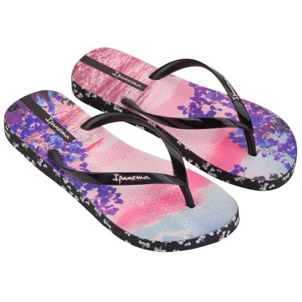 Chinelo Feminino Ipanema Sem Igual - 25483 - Preto/Preto/Rosa - Atacado