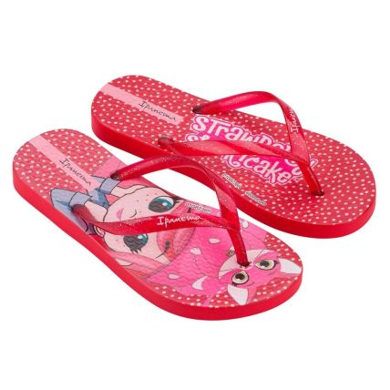 Chinelo Infantil Ipanema Moranguinho Bubble - 25510 - Vermelho/vermelho Glitter - Atacado